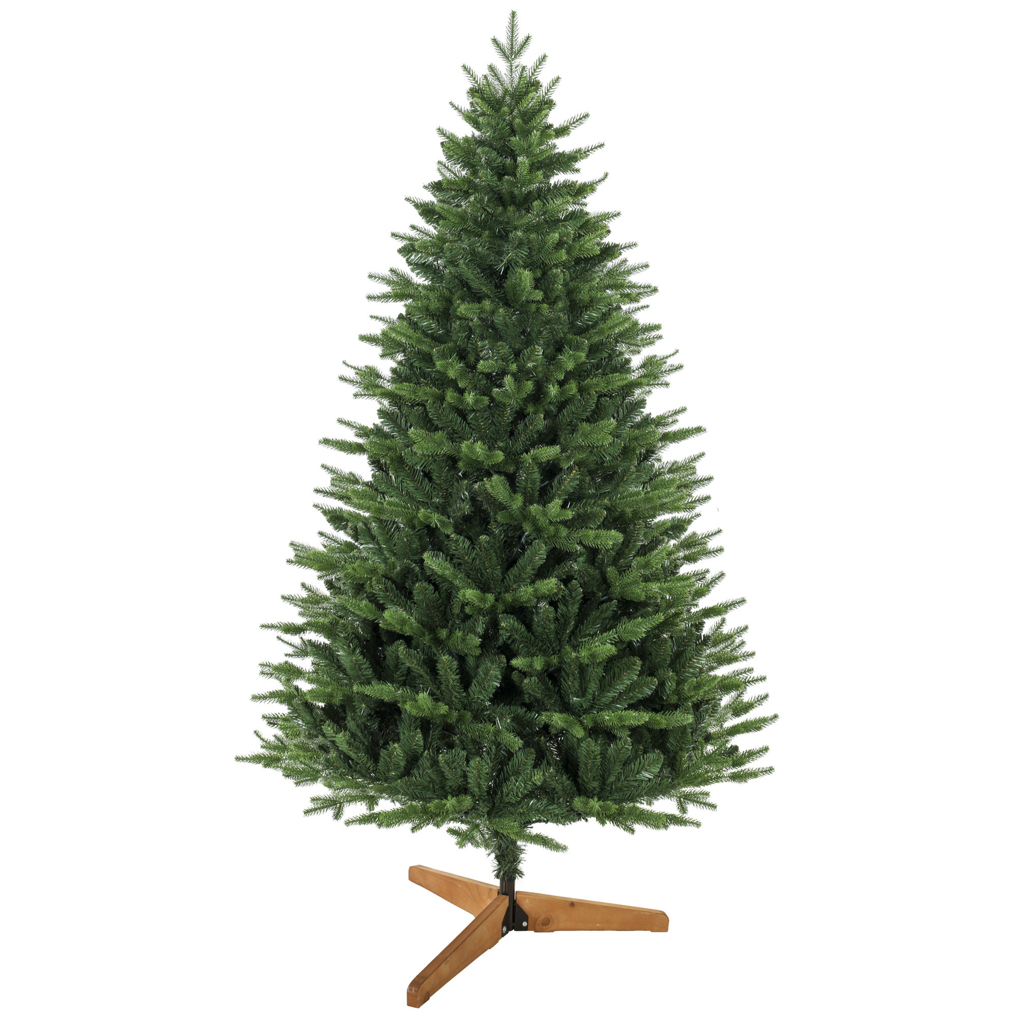 Sapin de Noël artificiel touffu grande taille H.180cm épicéa piètement bois