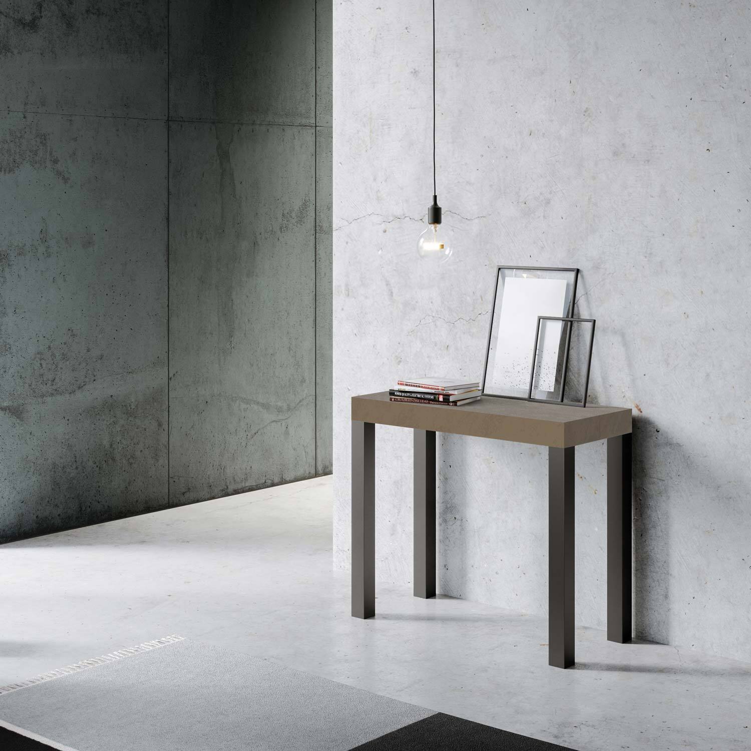Consolle allungabile 90x40/196 cm Everyday Small Tortora telaio Antracite