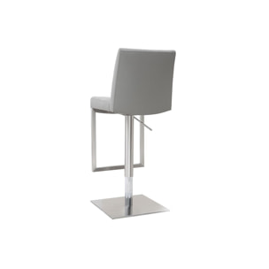 Tabouret de bar relevable gris et acier chromé KYLE