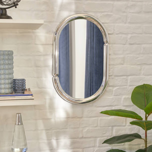 Miroir mural Micaela argent 55x35cm