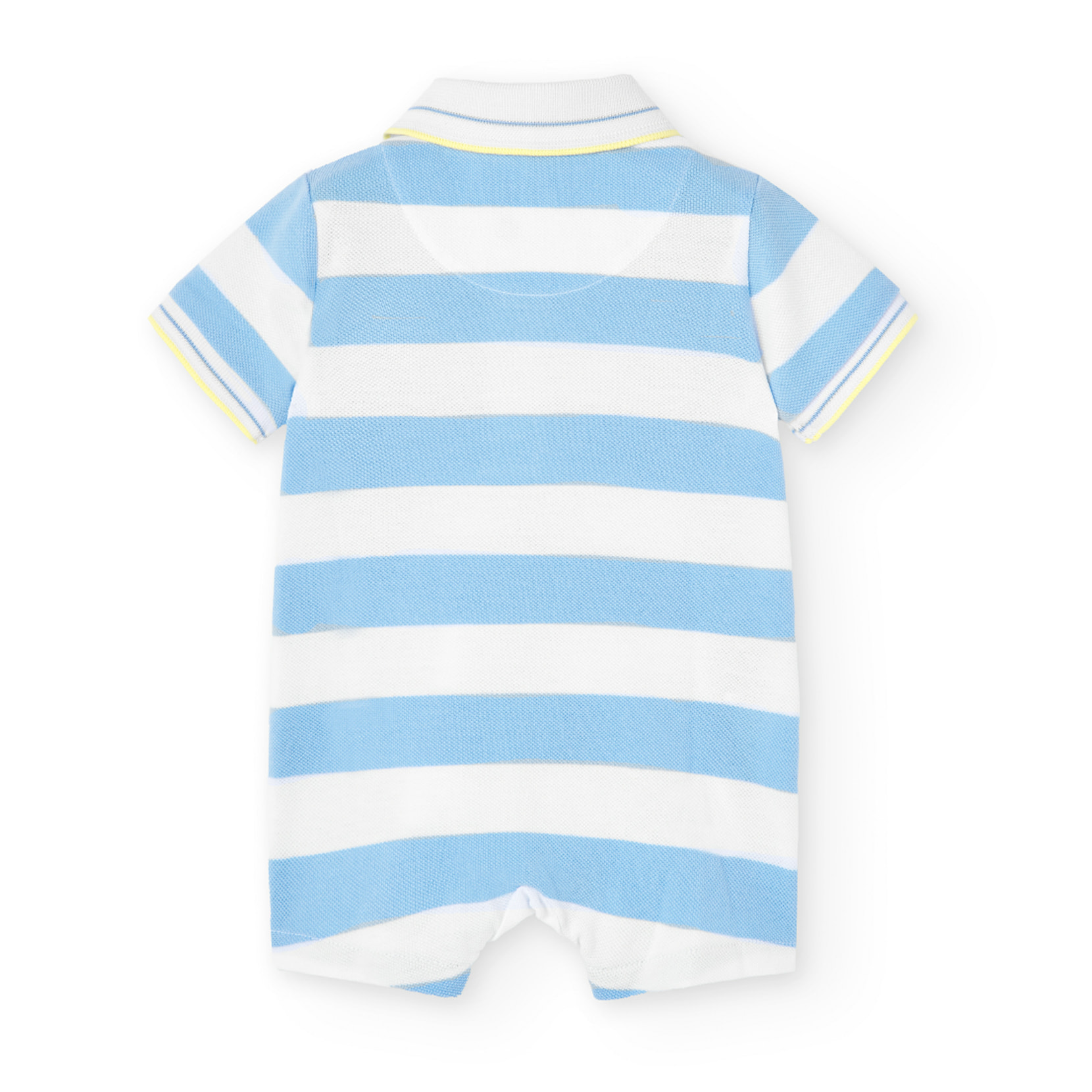 Pelele niÃ±o, piquÃ©, estampado de rayas, azul claro