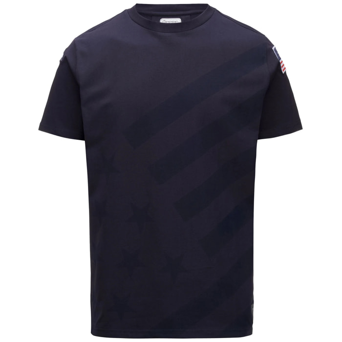 Kappa - T-Shirts & Top Uomo Donna Blu - Ayba2 Flag Us
