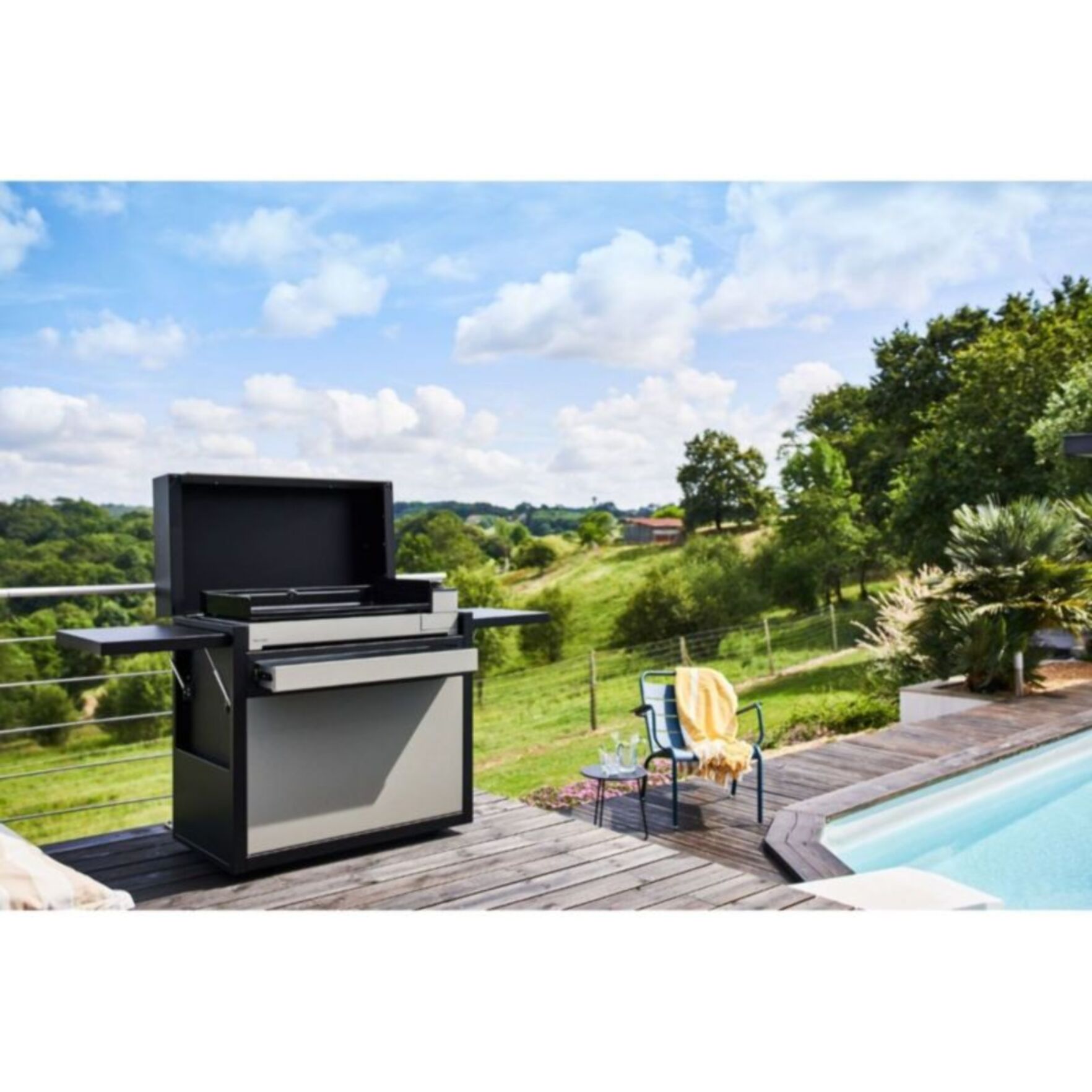 Chariot Plancha FORGE ADOUR CH PAF75NG Acier Noir/Gris