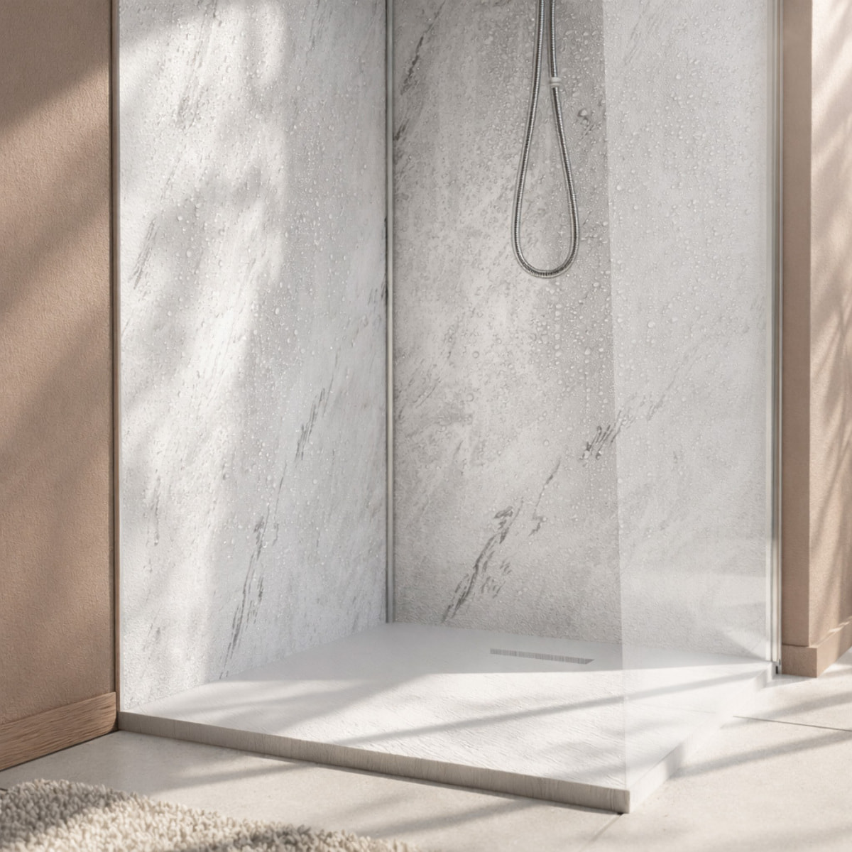 Pack 2 Panneaux Muraux Pierre Artic Storm 90x250cm + Profilés Chrome - STONE'IT