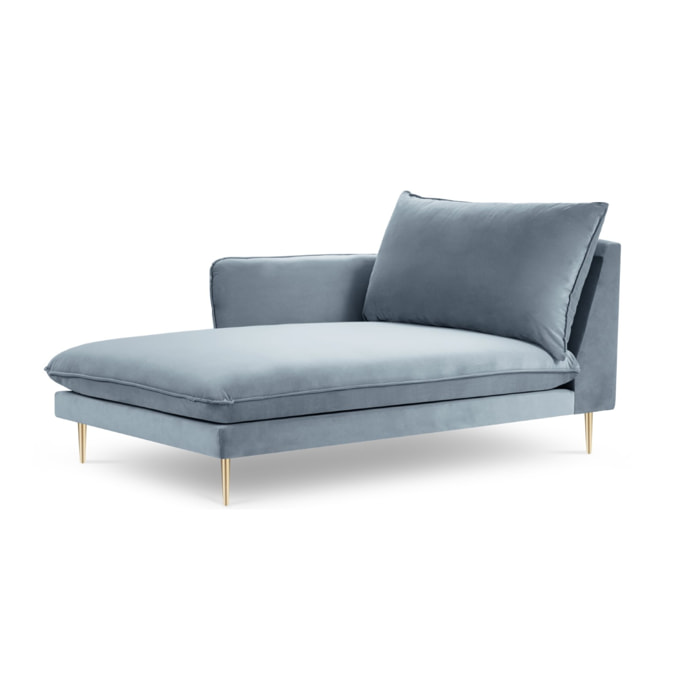 Méridienne gauche "Vienna" en velours bleu