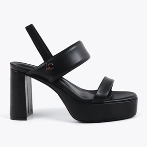 Sandalo con tacco e cinturini tricolore