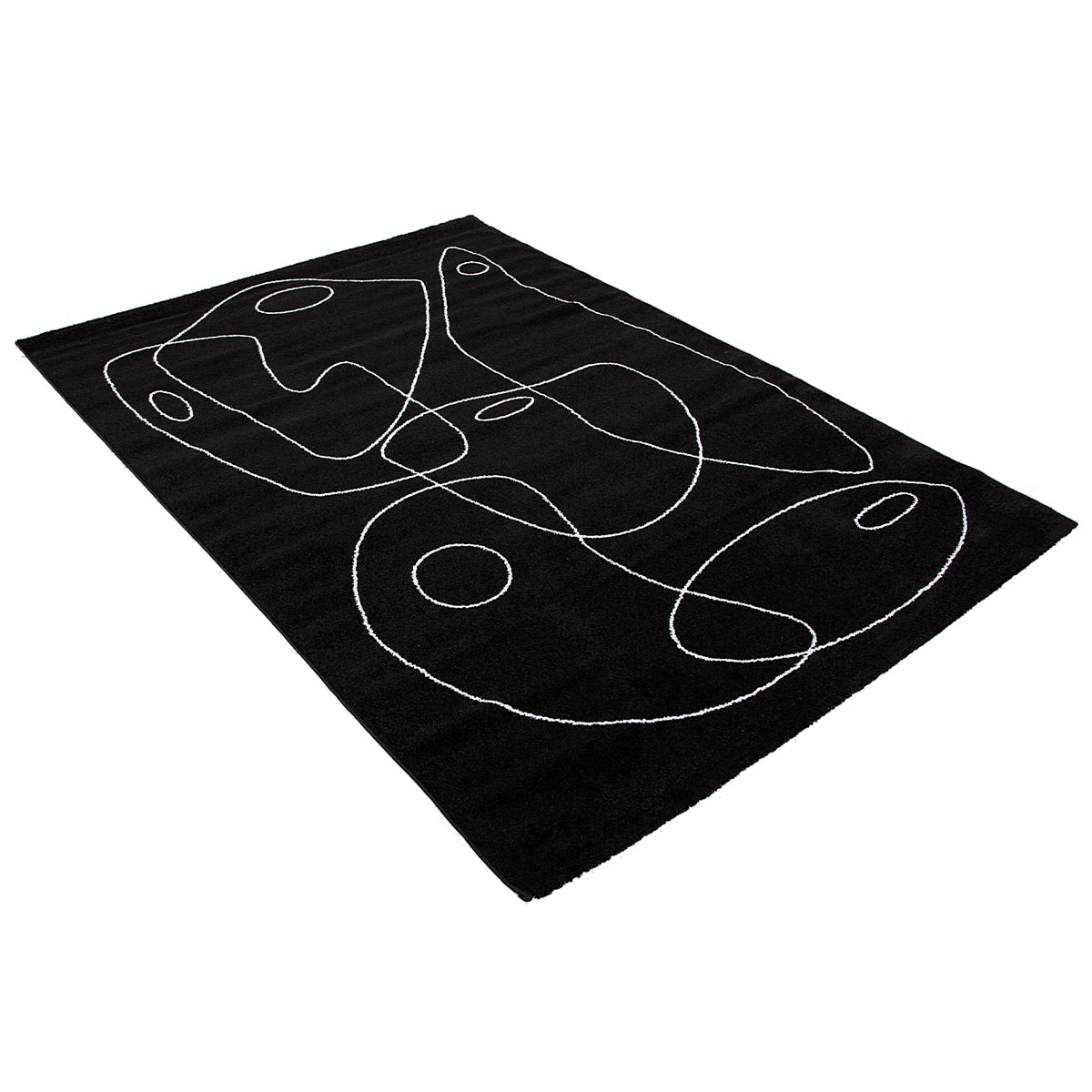 Tapis noir motif line art 160x230 cm ARTISTE