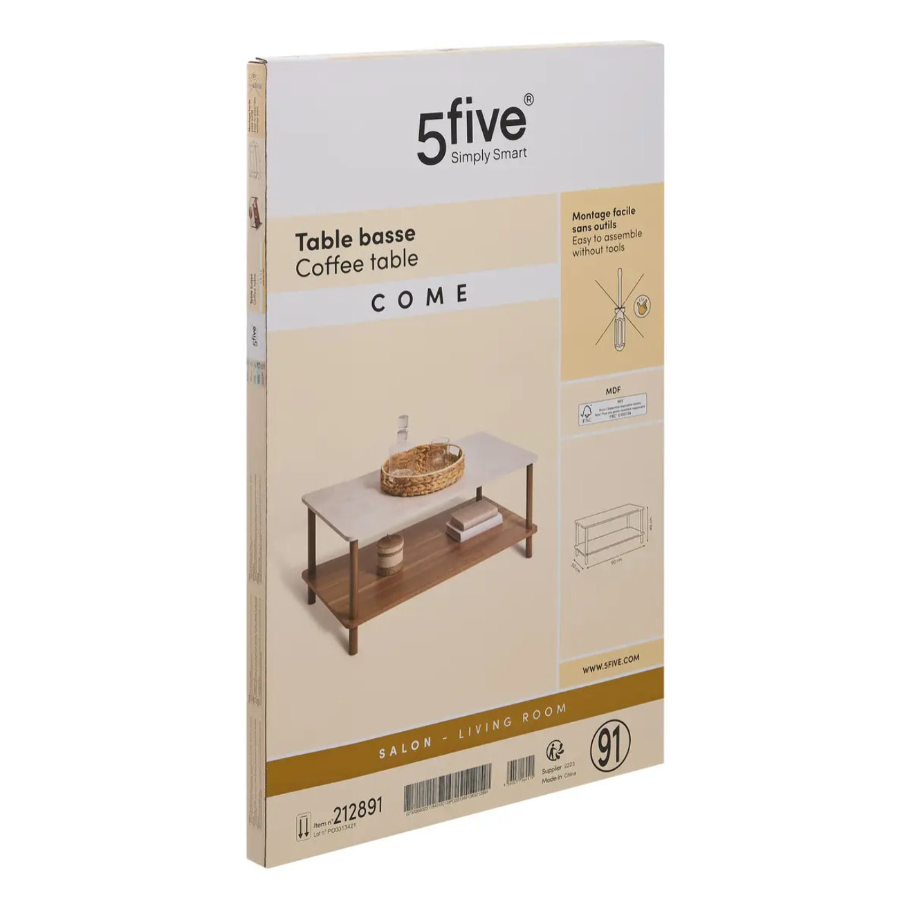 Table basse Come 90x50x40cm