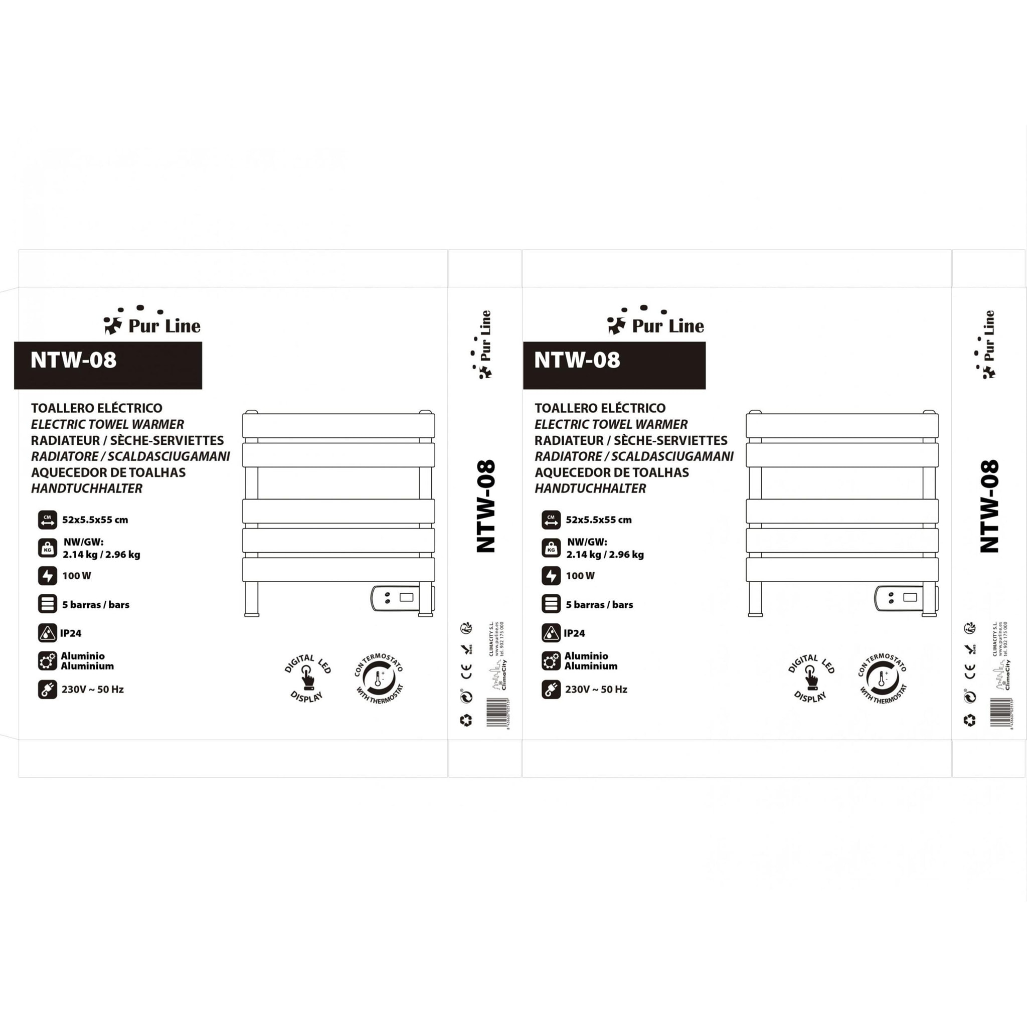 Sèche-serviettes électrique compact noir 100W