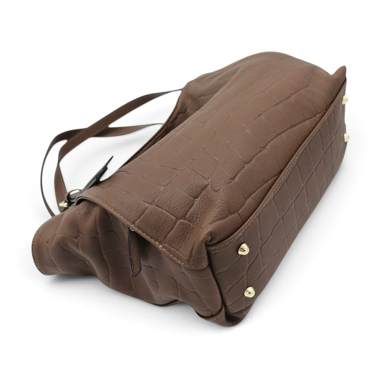 Borsa a Spalla Cheval Firenze Sarin Croc Taupe Scuro