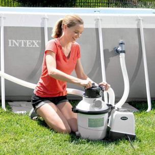 Intex Pompa Filtro a Sabbia con Clorinatore Krystal Clear, per piscine con massimo 56800 L, 10000 L/h