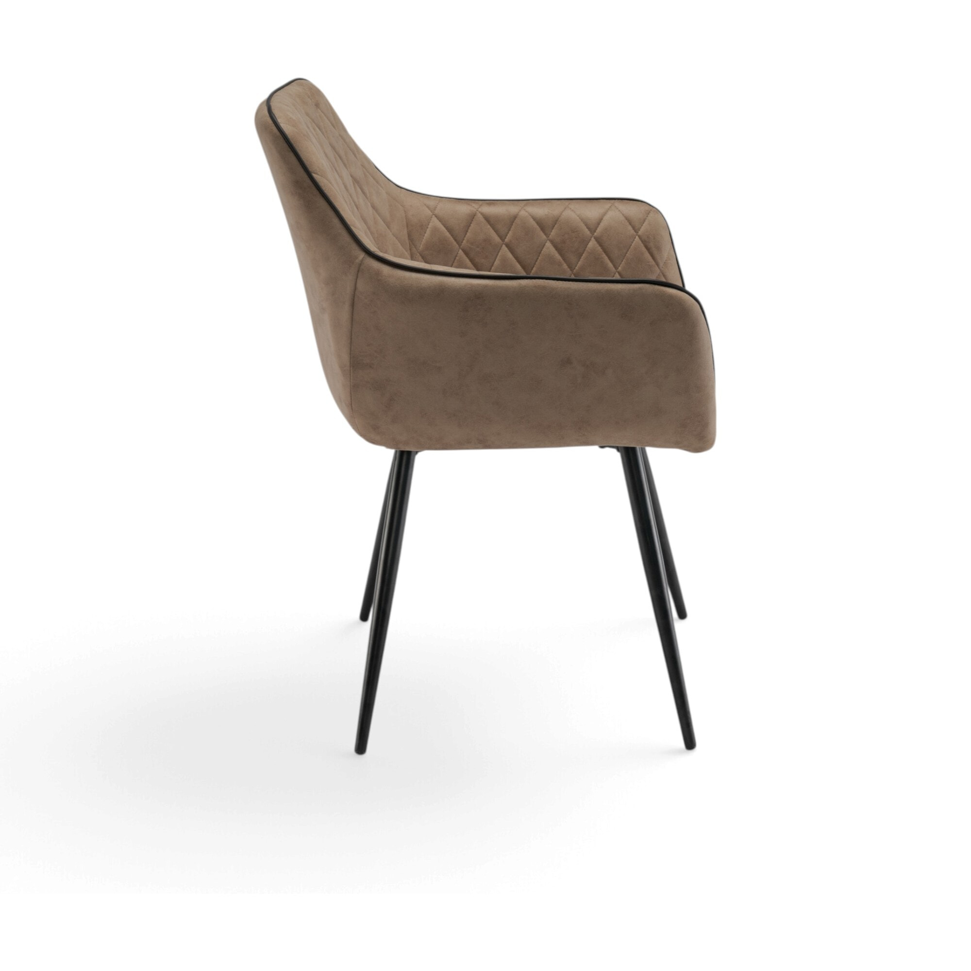 Set di 2 poltroncine LEON in similpelle cammello e gambe nere
