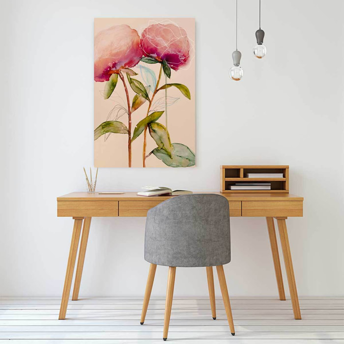 Tableau et peinture de fleurs palm pivoine  Tableau plexiglas