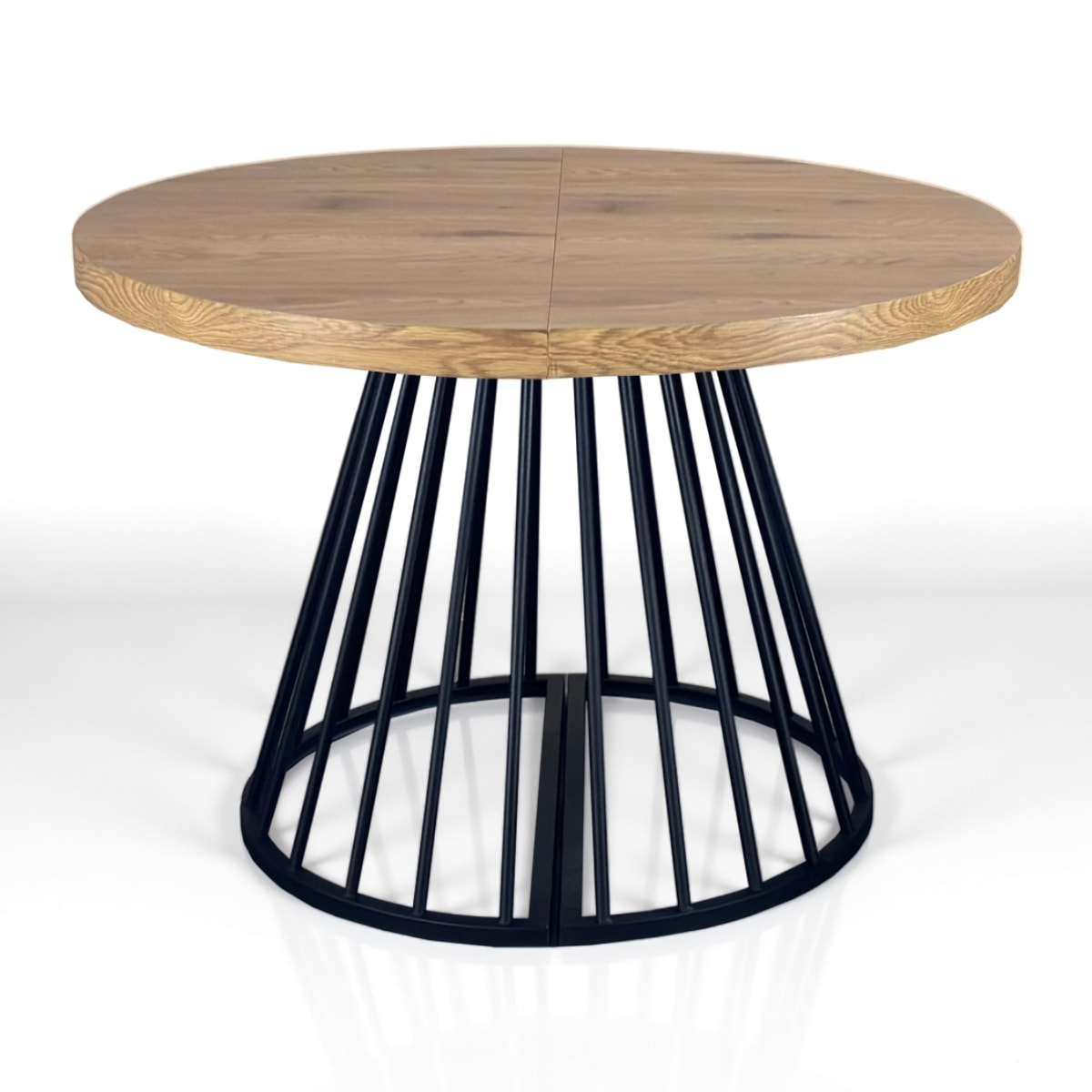 Table à manger ronde extensible Tomasucci FEAR, en MDF finition chêne, 110 × 110 × 76,5 cm