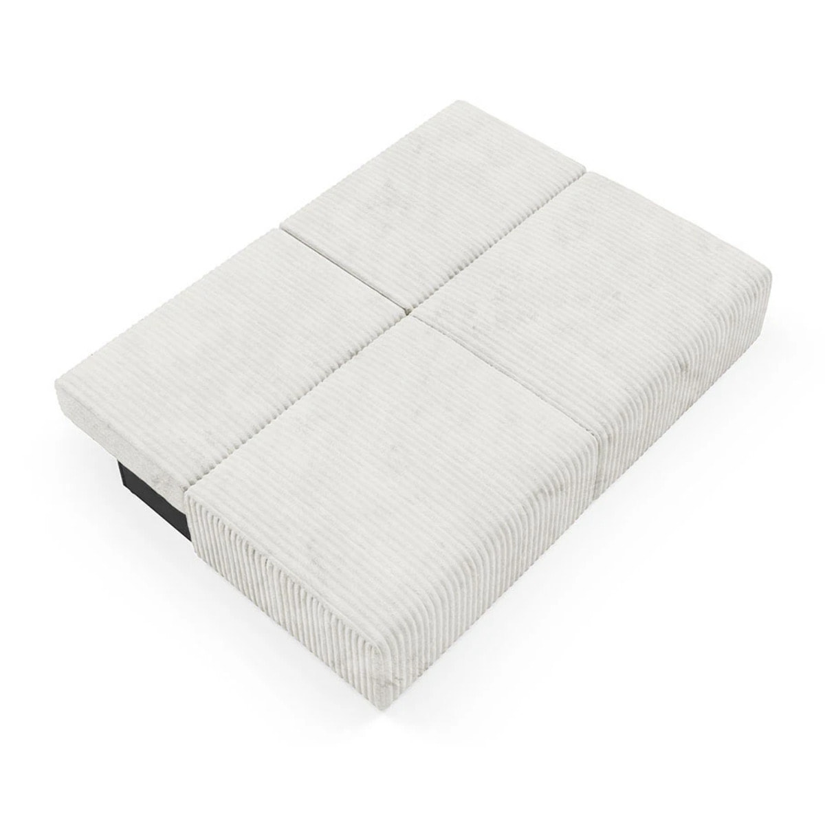 ELIOR - Canapé 3 places convertible en velours beige