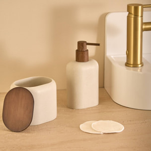 Pot à cotons Argileo ovale 9x12cm beige