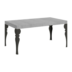 Table extensible 90x140/244 cm Paxon Premium Gris Béton cadre Anthracite