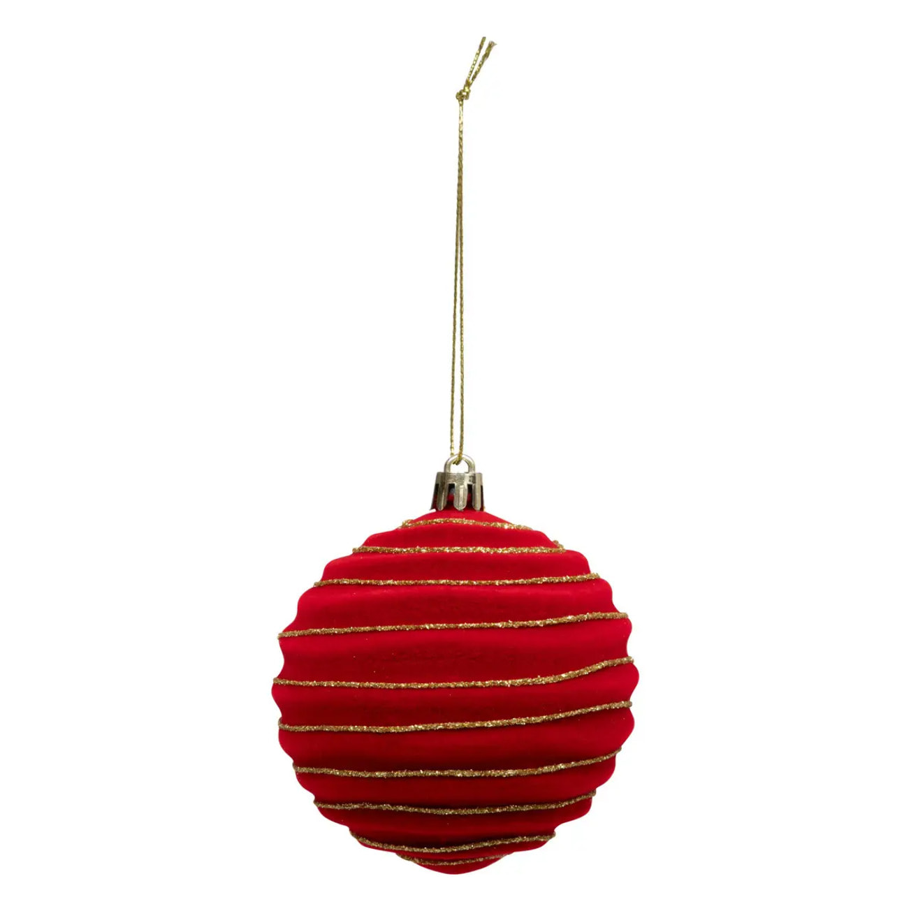 Boule de Noël pailletté rouge x9 80mm