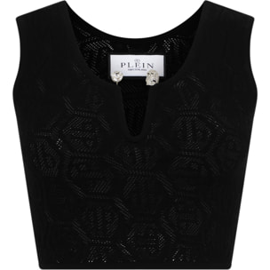 PHILIPP PLEIN Knit Tank Top Piercing Monogram