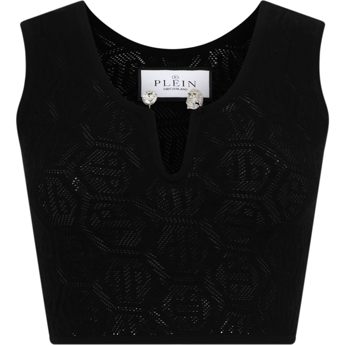 PHILIPP PLEIN Knit Tank Top Piercing Monogram