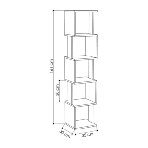 Libreria Dadjapon, Scaffale da ufficio, Mobile portalibri, Biblioteca, 35x30h161 cm, Quercia e Antracite