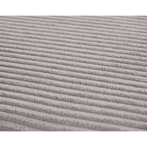 Cezanne - canapé d'angle réversible - 4 places - convertible avec coffre - en velours côtelé - Gris clair