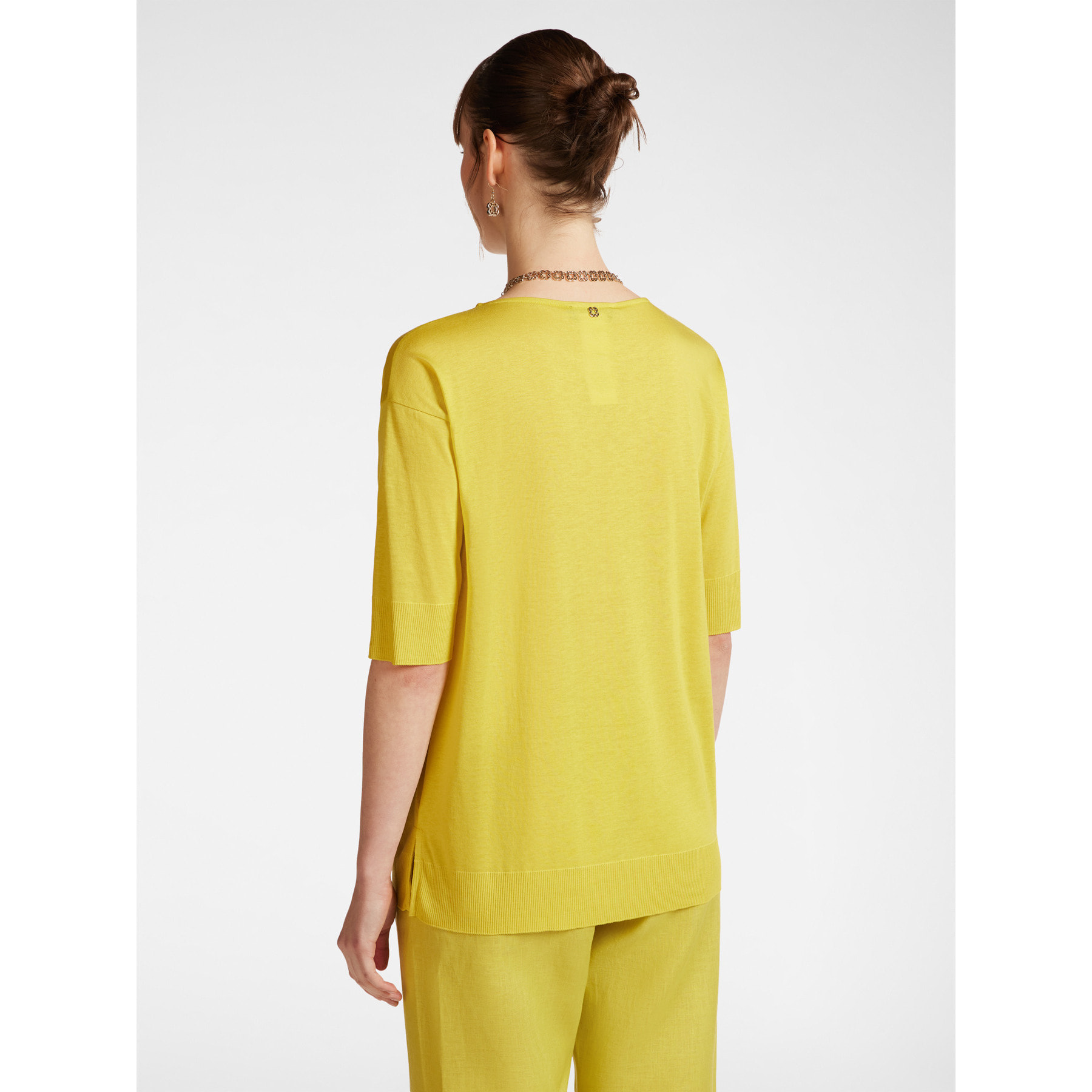 Elena Mirò - T-shirt in jersey tricot - Giallo
