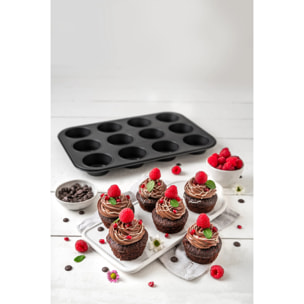 Moule à muffins 12 empreintes 38 x 26 cm Zenker Perfect Black