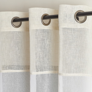 Voilage lumineux bicolore à oeillets - Blanc