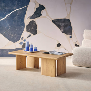 Table basse rectangulaire MDF effet chêne