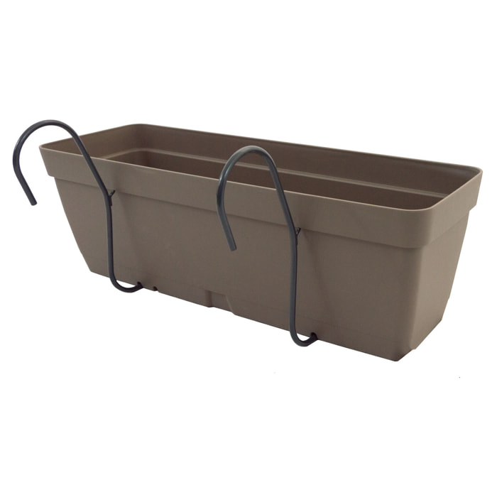 Jardinera 50 cm con soporte de fijación curvo