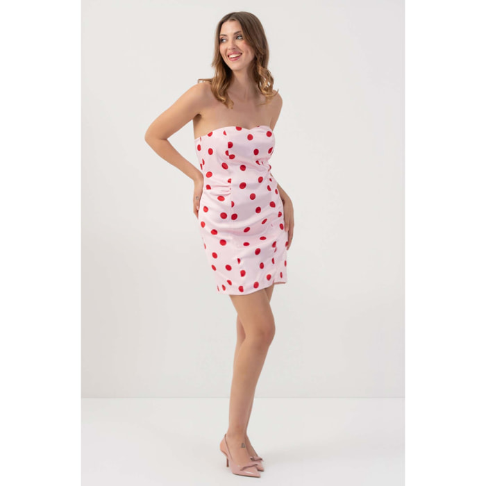Kocca - Abito con scollo a cuore Donna, Pois, A cuore