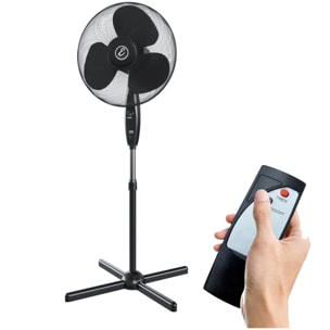 Ventilatore A Piantana Potente Da 50W Pale Da 40 Cm Silenzioso Timer 7 Ore 3 Velocità Oscillante Altezza Inclinazione Regolabili E Telecomando