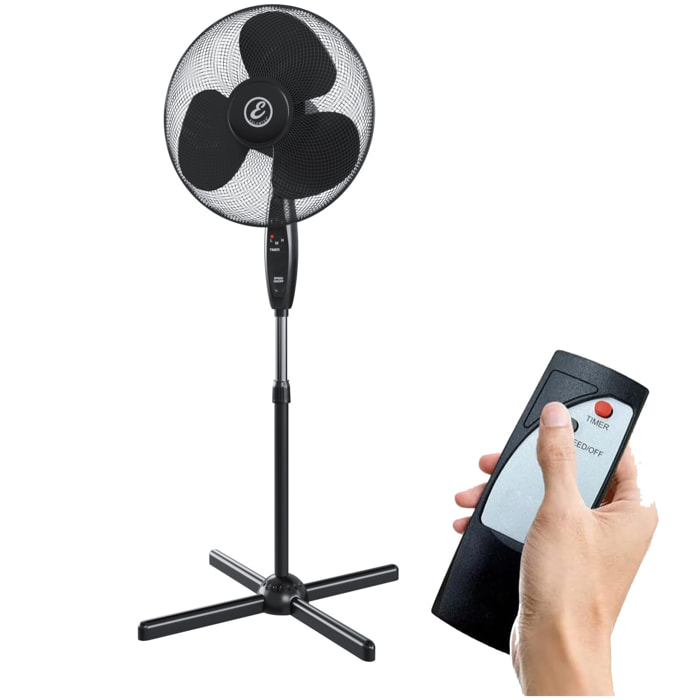 Ventilatore A Piantana Potente Da 50W Pale Da 40 Cm Silenzioso Timer 7 Ore 3 Velocità Oscillante Altezza Inclinazione Regolabili E Telecomando