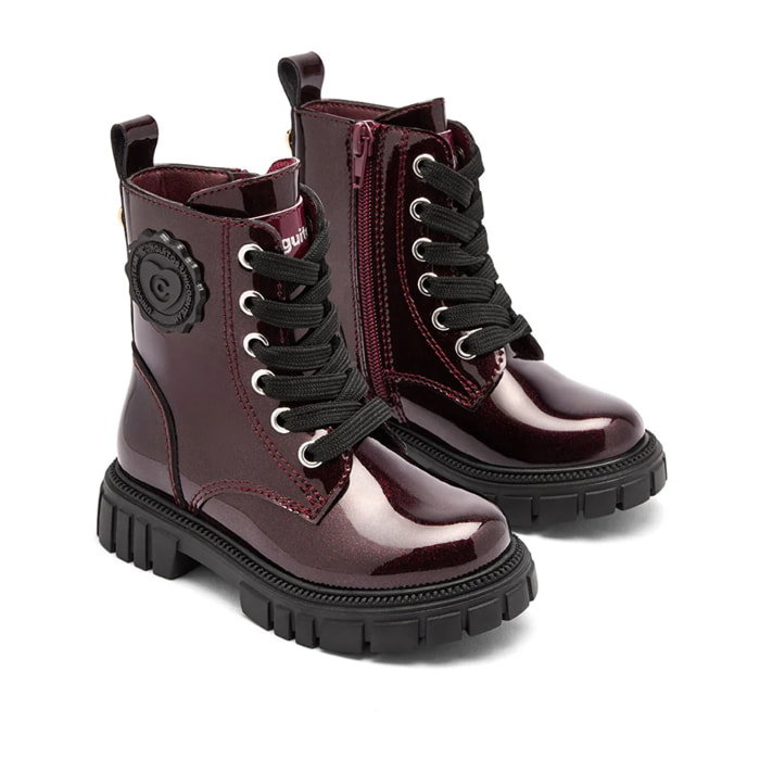 Stivali militari da bambina con cerniera interna