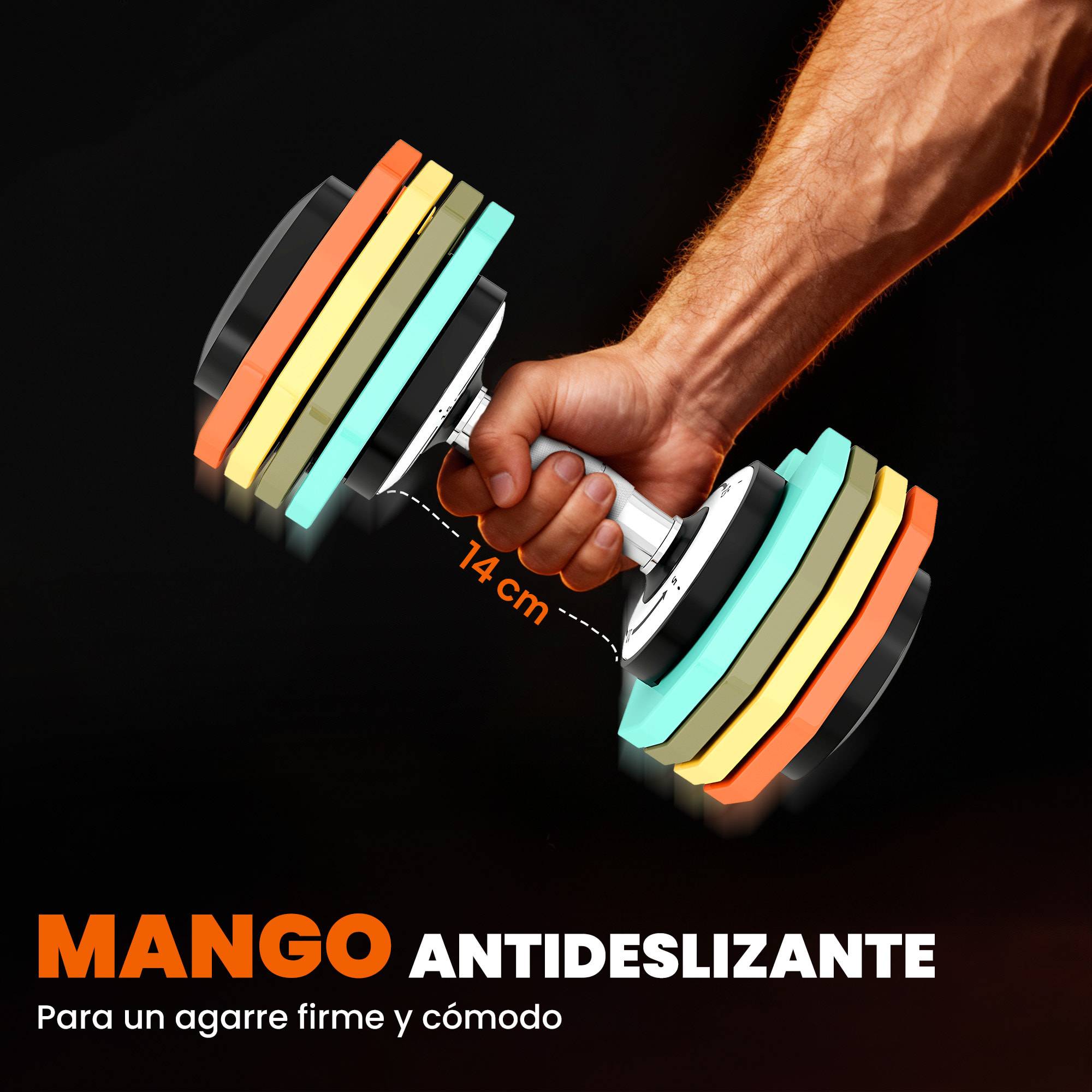 Mancuerna Ajustable Octogonal 5 en 1, Pesas y Mancuernas Ajuste Rápido de 5 a 25 kg, con Base de Almacenamiento y Mango Antideslizante, Equipo de Entrenamiento para Gimnasio en Casa