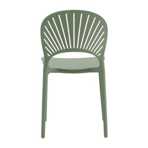 set 2 sedie impilabili in polipropilene verde