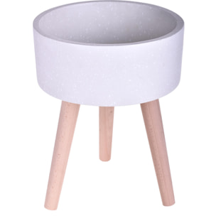 Vaso Con Gambe Faggio. Misure 35X45 Cm - Pezzi 1 - 35X45X35cm - Colore: Bianco - Bianchi Dino - Vasi In Resina E Cemento