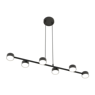 Lampada a sospensione Megara in acciaio nero opaco
