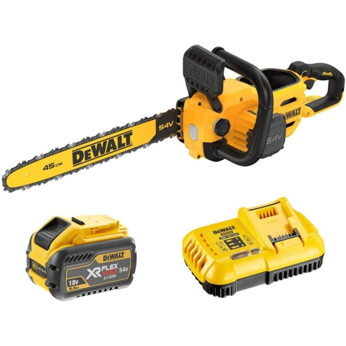 Tronçonneuse à chaîne sans fil 54 volts 45cm - DEWALT - avec 1 batterie 54V 3.0Ah - chargeur - DCMCS574X1-QW
