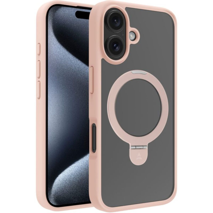Coque ADEQWAT iPhone 16 magnétique Stand - Rose