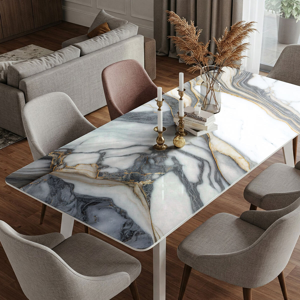 Rouleau revêtement adhésif imperméable - Sticker lavable plan de travail - ÉPOXY MARUVA