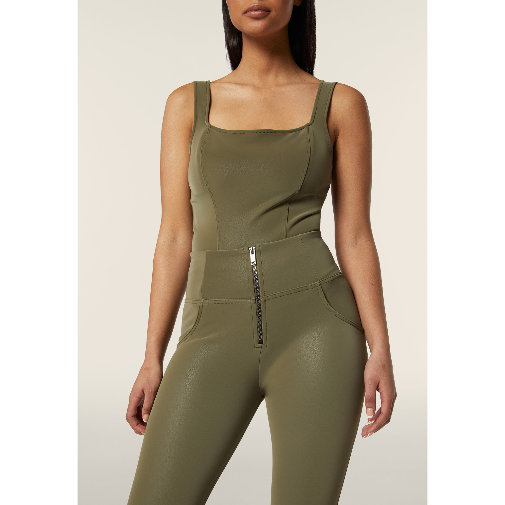 Pantaloni WR.UP® vita alta in similpelle effetto lucido