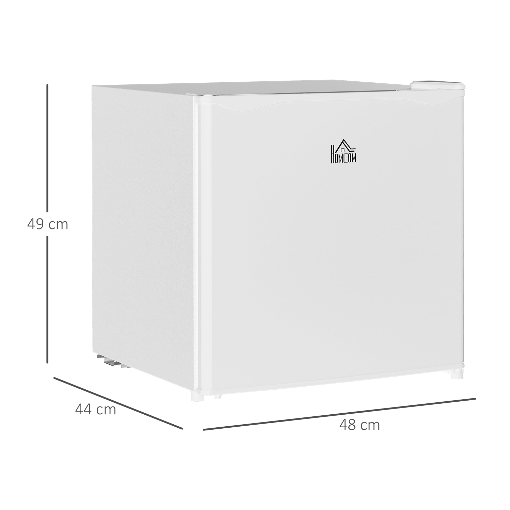 Mini Nevera Silenciosa 46 L Clase E Frigorífico Pequeño Nevera Pequeña con Temperatura Regulable y Puerta Reversible Bajo Nivel de Ruido y Consumo 48x44x49 cm Blanco