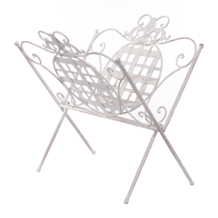 Portariviste Da Terra. Altezza 39 Cm - Pezzi 1 - 38,1X38,74X29,85cm - Colore: Bianco - Bianchi Dino - Decori Casa E Complementi