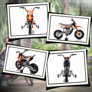 Moto cross électrique dirt bike enfant 12V 2 moteurs 2 vitesses 2,4-5 Km/h musiques orange