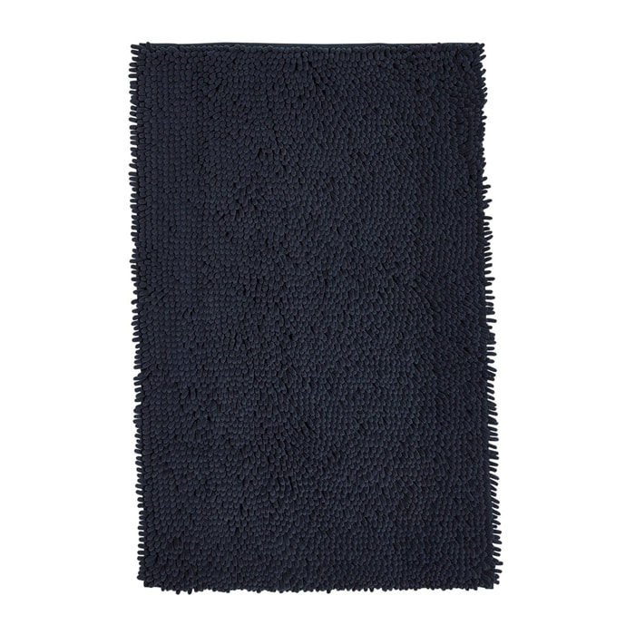 Tapis de bain mèche uni ESSENTIAL bleu marine