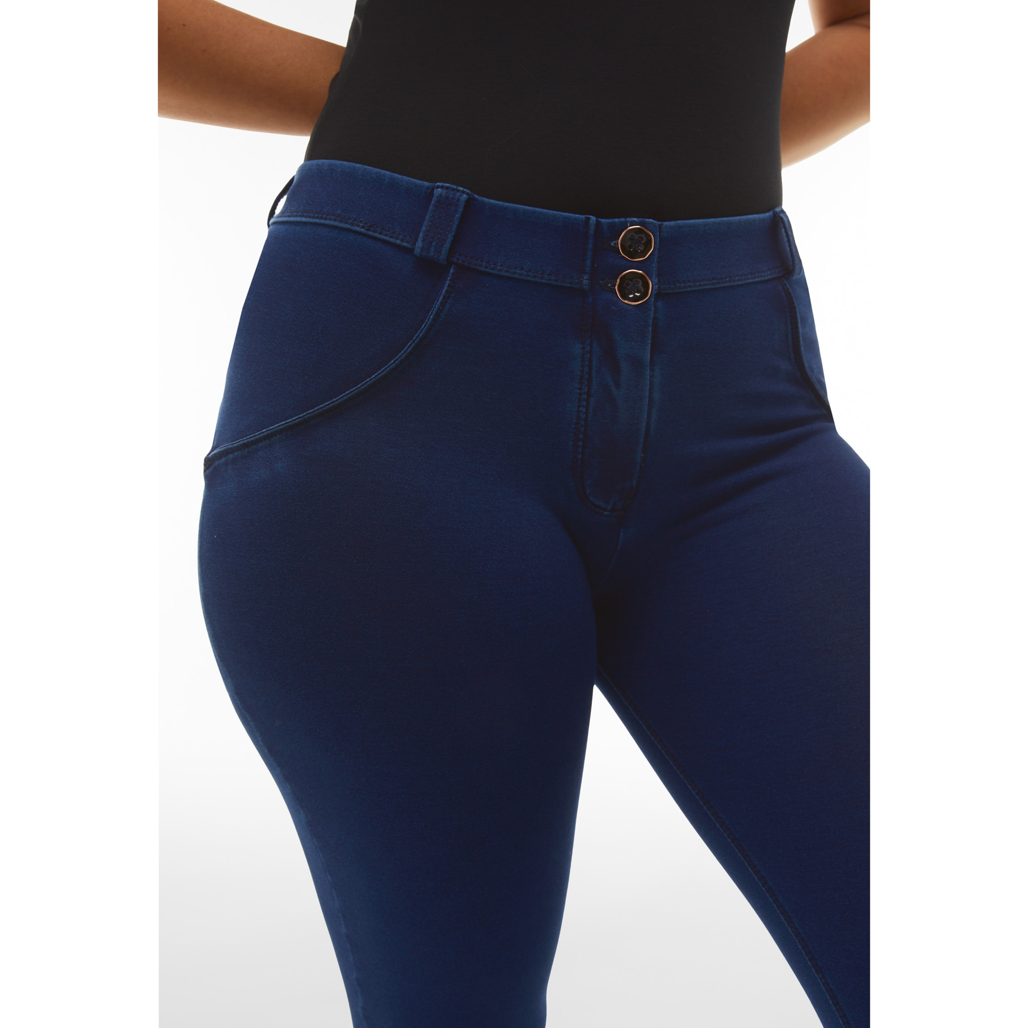 Jeggings push up WR.UP® vita regular con ghette sul fondo