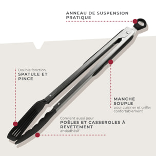 Ensemble de 2 Pinces de cuisine double embout 35 cm Fackelmann Penderie