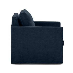 Serena - fauteuil déhoussable en velours - Bleu